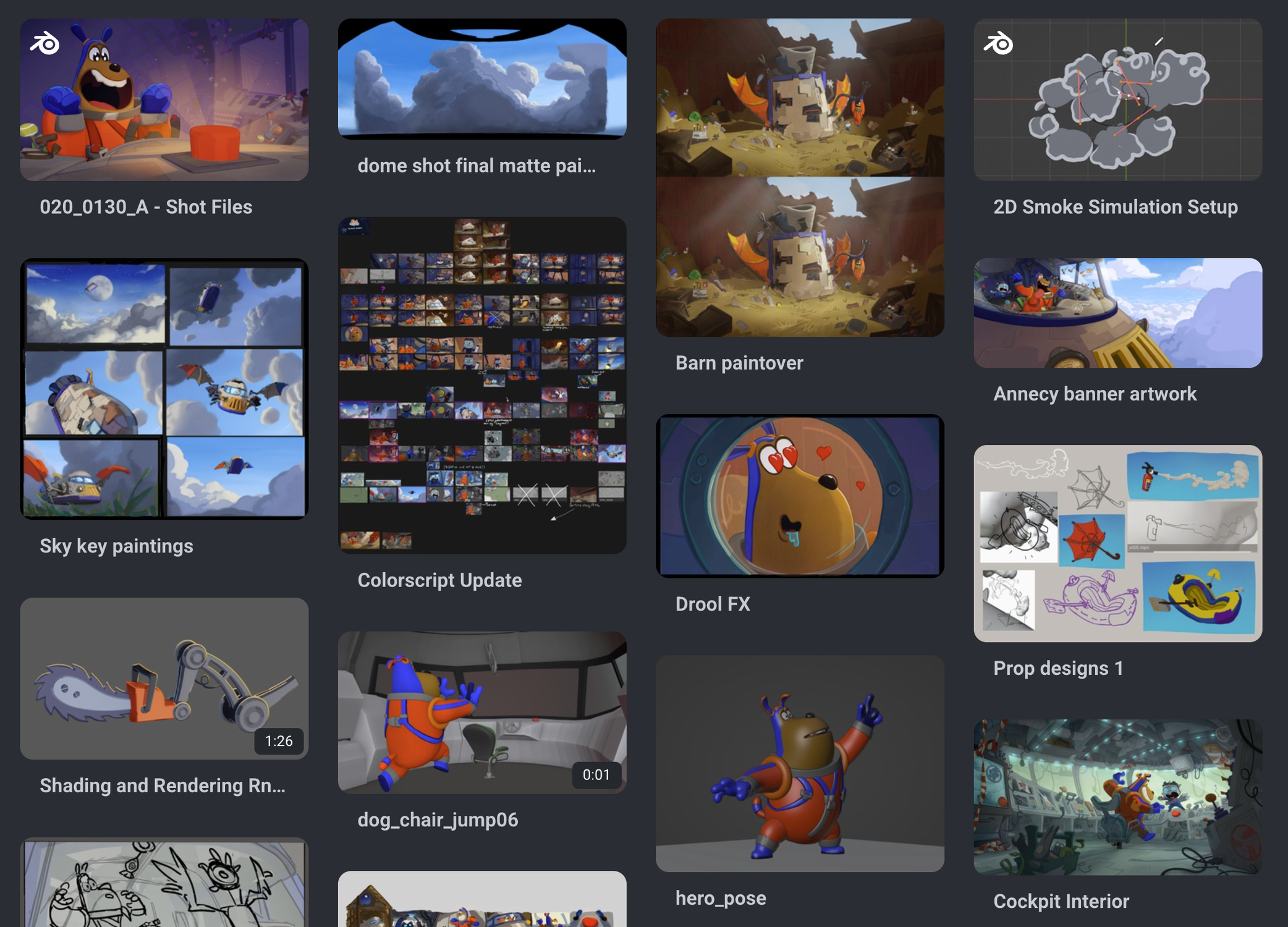 The Blender Studio's website showcases
