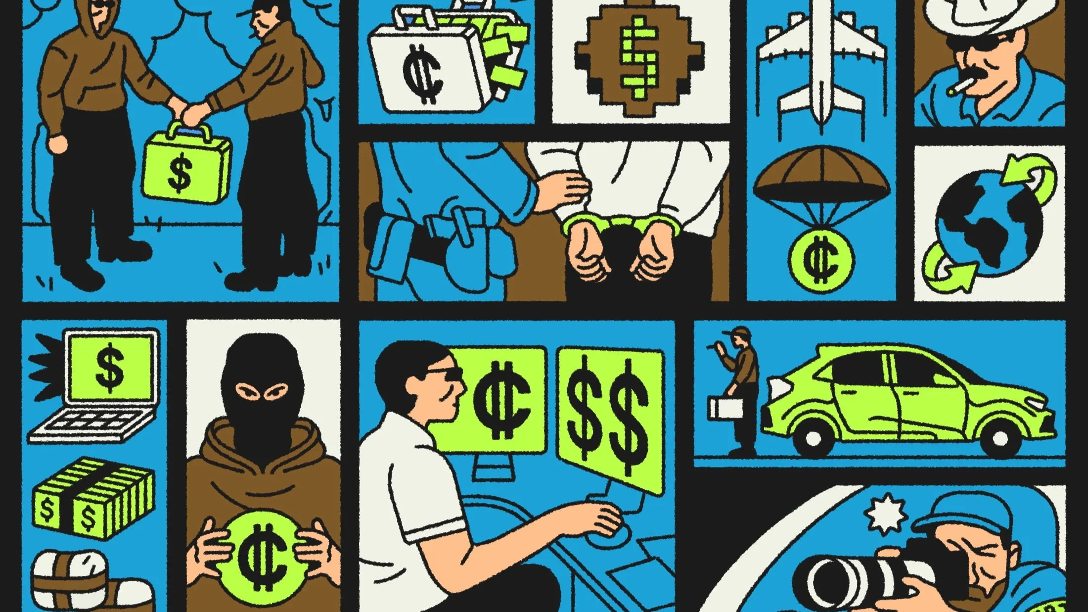 Bloomberg describes how money laundering linked to drug cash is increasingly run like gig work, combining in-person cash pickups with cryptocurrency transfers.